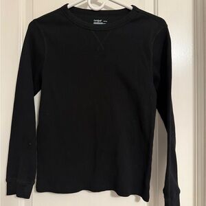 Cat & Jack Black Thermal Long Sleeve Shirt Boys Large